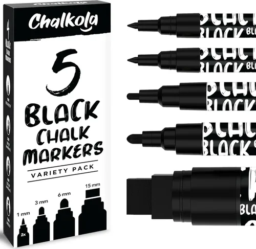 Miniatura 10 de Chalkola Marcadores de gis blanco de punta fina 4 unidades por paquete