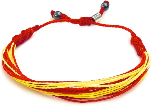 Rumi Sumaq Pulseras de Orgullo y Bandera del País con Atadura de Tirón — Pulseras Macramé Trenzadas a Mano, Nudo de Pescado y Trenzadas Ajustables