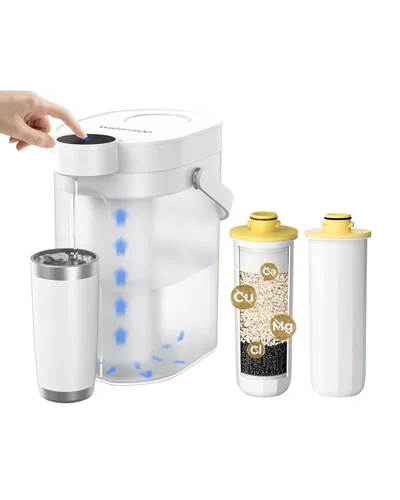 Waterdrop ED11W - Dispensador de filtro de agua recargable con 2 filtros, jarra eléctrica instantánea potente de 5 etapas de larga duración, reduce