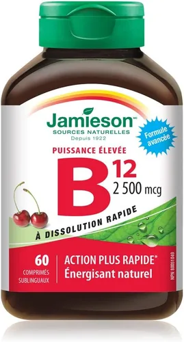 Miniatura 2 de Jamieson Vitamina B12 2,500 mcg (METILCOBALAMINA), 60 Tabletas Sublinguales