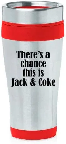Miniatura 3 de MIP Brand Taza de viaje aislada de acero inoxidable de 16 oz There's A Chance This Is Jack & Coke (negro)