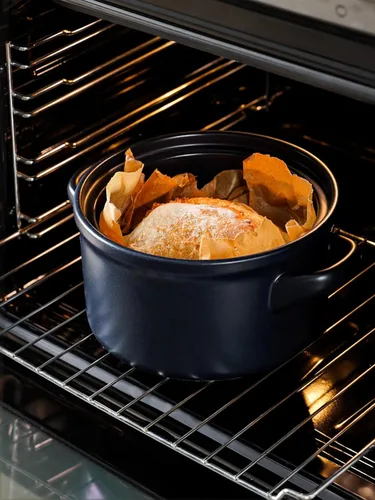 Miniatura 3 de LE TAUCI Horno Holandés de Cerámica de 3 Cuartos - Liviano, No Tóxico, No Necesita Curado - Apto para Horno, Microondas y Lavavajillas, Olla Azul