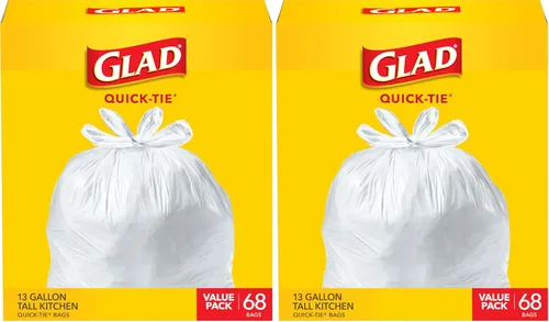 Miniatura 6 de Glad Bolsas de basura altas de cocina de 13 galones, bolsas de basura sin perfume, con amarre rápido, 68