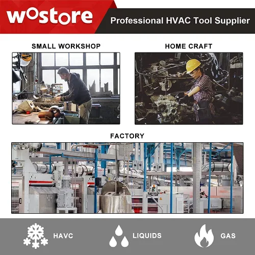 Miniatura 8 de Wostore Kit de herramientas de doble abocinación para bengalas dobles individuales de 45° con 7 adaptadores, herramienta de desbarbado de freno
