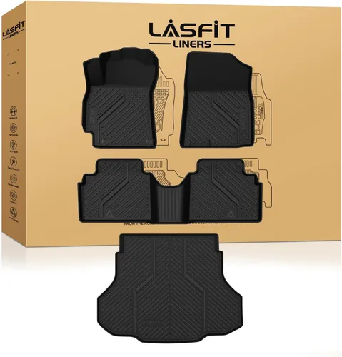 Miniatura 31 de LASFIT Alfombrillas de Piso Compatibles con Nissan Armada 2017-2018 / Infiniti QX56 2011-2013 / Infiniti QX80 2014-2018, TPE Para Todo Clima Ajuste