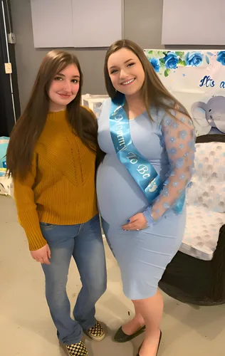 Miniatura 3 de Vestido midi de maternidad de manga larga con malla floral, vestido ajustado de maternidad para baby shower, sesión de fotos