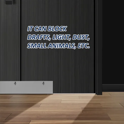 Miniatura 5 de Topes de corriente de aire de aluminio para puertas – 39' sellado de burletes para puertas exteriores e interiores Plata