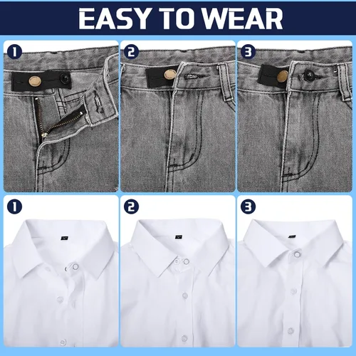 Miniatura 4 de Canlierr 20 Pcs Extender Button Set Includes Elastic Waist Button and Comfy Collar Extender for Clothing Supplies