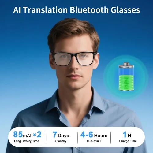 Miniatura 7 de AI Smart Glasses with ChatGPT, Bluetooth Glasses for Women & Men, Free App, AI Translation Glasses with 164 Languages, Photochromic Lenses