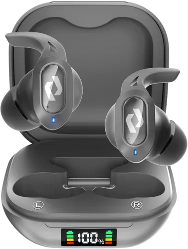 Auriculares inalámbricos con Bluetooth, estuche de carga inalámbrica, auriculares impermeables, micrófono integrado, reproducción de graves estéreo