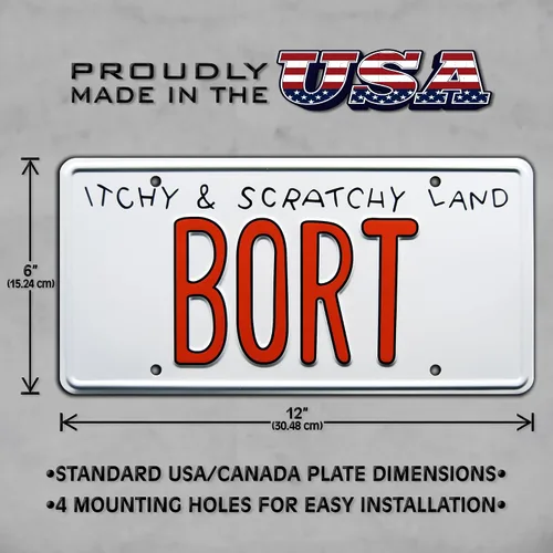 Miniatura 3 de Celebrity Machines Los Simpsons BORT Placa de matrícula personalizada, aluminio estampado, etiqueta decorativa de metal, resistente a
