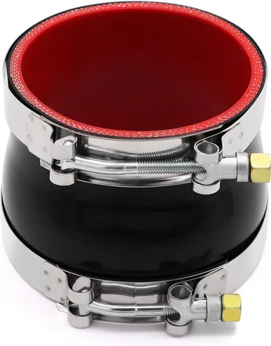 Miniatura 15 de Acoplador reductor recto de silicona para manguera de 3.5 pulgadas a 4 pulgadas, 4 capas con abrazadera de acero inoxidable en T