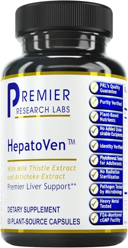 Premier Research Labs HepatoVen - Apoyo hepático de cardo mariano, limpieza y mantenimiento del hígado, píldoras hepáticas, vitaminas hepáticas para