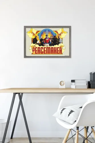 Miniatura 6 de Trends International DC Comics TV Peacemaker - Póster de pared de grupo, 22.4 pulgadas de largo x 14.7 pulgadas, versión enmarcada de madera