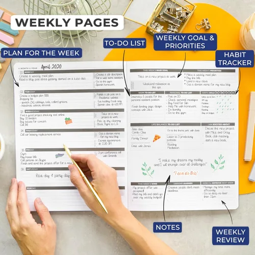 Miniatura 3 de Clever Fox Planner PRO - Planificador de vida semanal y mensual para aumentar la productividad, gestión del tiempo y alcanzar tus objetivos, 8.5 x