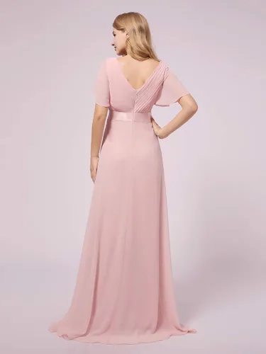 Miniatura 2 de Ever-Pretty Womens Chiffon V-Neck A-line Ruched Summer Maternity Dresses with Sleeves 09890-USA
