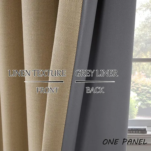 Miniatura 2 de StangH - Cortinas de lino primitivo 100% opacas, paneles pesados para dormitorio, dobles capas con lengüeta trasera, tratamientos para ventanas