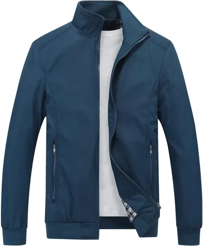 Miniatura 8 de Lamgool Chaquetas ligeras para hombre, cortavientos, casuales, para primavera, otoño, abrigo activo para exteriores