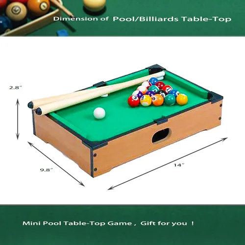 Miniatura 5 de Mini mesa de billar para niños, mesa de juego de billar pequeña, mesa de billar de sobremesa, juguete de mesa de billar para gato, regalo