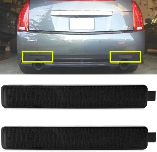 Miniatura 9 de Lente ahumada cubierta de señal de giro luz reflector para Cadillac 2008-2013 CTS 4 puertas Sedan Full LED parachoques trasero Fasica marcador