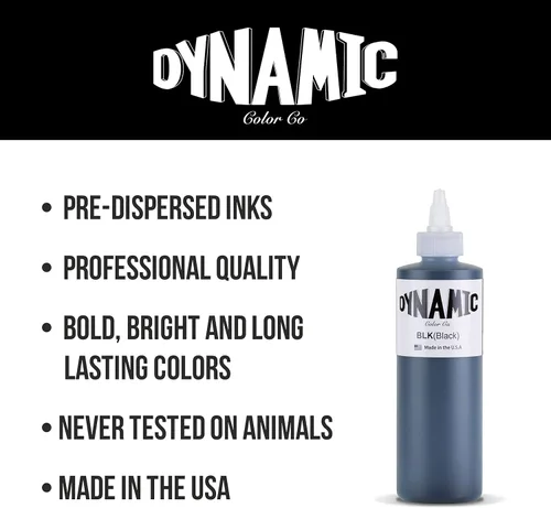 Miniatura 3 de Dynamic - Tinta de tatuaje, varios tamaños y colores, 1 Ounce, Blanco pesado. Sterilized and lot-numbered for full traceability; established