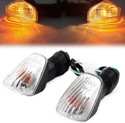 Miniatura 2 de FSFY - 1 par de luces indicadoras de señal de giro trasera de motocicleta, lente blanca para Kawasaki Ninja ZX-6R ZX-6RR 600 636 Z750S KLE 500/650