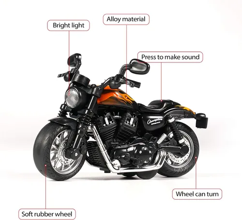 Miniatura 2 de Mini Motocicleta de Juguete - Autos de Juguete de Retroceso con Sonido y Luz, Motocicletas de Juguete para Niños Pequeños, Juguetes de Motocicleta