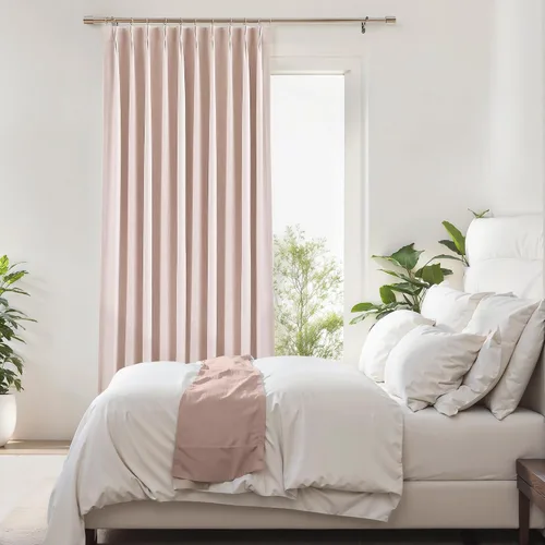 Miniatura 28 de Central Park Paneles de cortinas plisadas opacas con textura de lino, con aislamiento térmico y pestaña trasera, para sala de estar o dormitorio