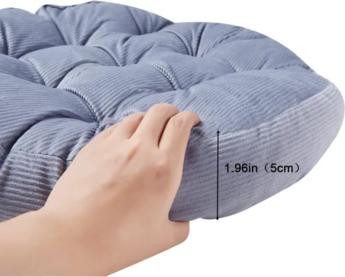 Miniatura 3 de Big Hippo Cojín grande de 22 pulgadas, asiento de pana suave para adultos, soporte de meditación de alto rebote para aliviar la presión en suelos