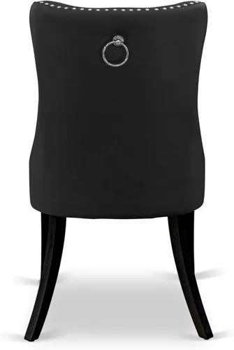 Miniatura 9 de East West Furniture DUDA7-BLK-12 - Juego de mesa y sillas de cocina de 7 piezas, consta de una mesa de comedor rectangular y 6 sillas Parson