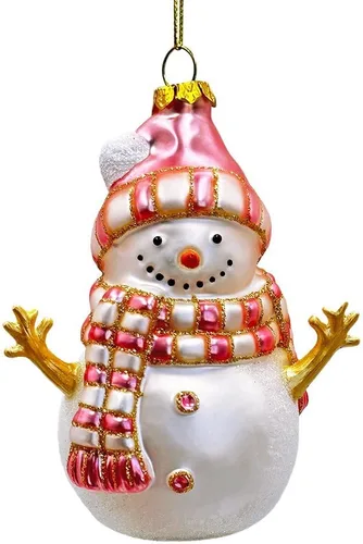 Miniatura 10 de Adorno navideño de cristal de chef de muñeco de nieve alegre