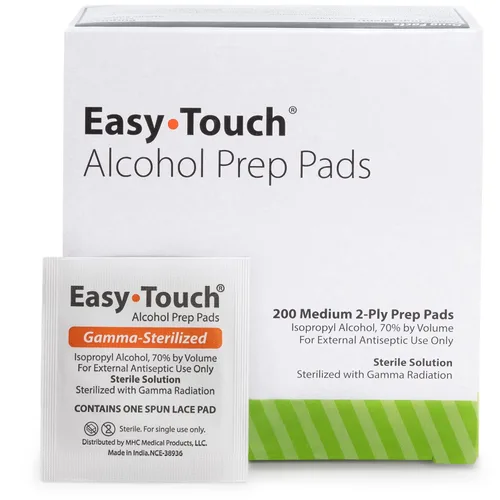 Miniatura 10 de EasyTouch - Almohadillas de preparación de alcohol esterilizadas con gamma, envueltas individualmente, 10 por paquete, 1200 paquetes