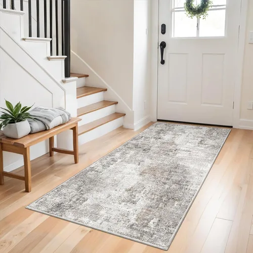 Miniatura 24 de Alfombra antideslizante lavable de 2 x 3 pies - Alfombra suave de pelo bajo para cocina, entrada y dormitorio - Tapete moderno para puerta