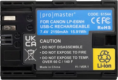 Miniatura 3 de ProMaster Batería de iones de litio para Canon LP-E6NH con carga USB-C