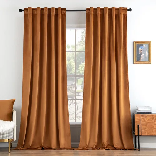 Miniatura 59 de MIULEE Cortinas de terciopelo de 84 pulgadas de largo, juego de 2 paneles para dormitorio, con pestaña trasera plisada, de lujo, aislamiento