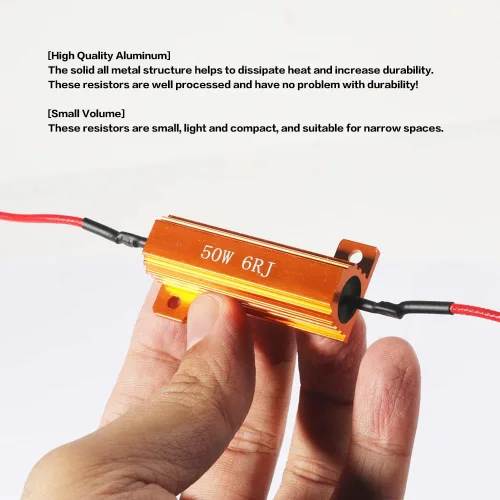 Miniatura 4 de 2 PCS Resistencias de Carga, Adaptador Intermitente de Resistencia LED de Señal de Giro con Cable y Clip, Kit de Conversión de Resistencias de Carga