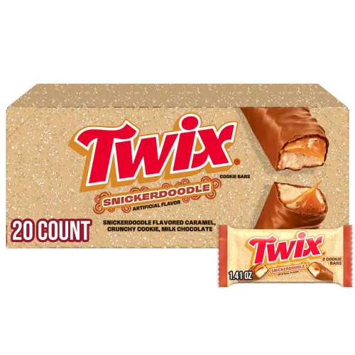 TWIX Snickerdoodle - Barras de caramelo de chocolate con leche y canela a granel para películas, viajes, recuerdos de fiesta, bolsas de golosinas,