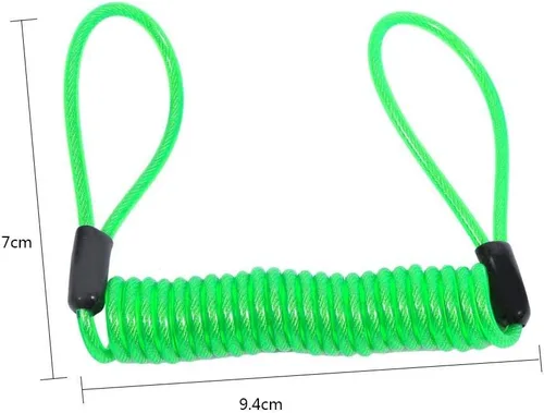 Miniatura 2 de VGEBY1 Cable de bloqueo de disco, cable de recordatorio de motocicleta, cable de bloqueo de disco de 4.9 ft, bloqueo de alarma de seguridad