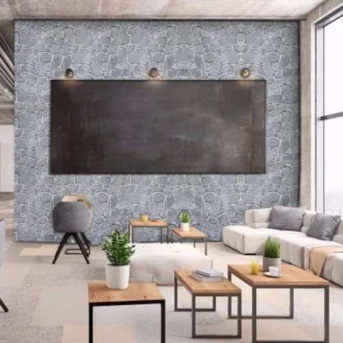 Miniatura 2 de Okydoky Papel tapiz de piedra gris para despegar y pegar, 17.7 x 78.7 pulgadas, papel tapiz texturizado de película extraíble autoadhesivo
