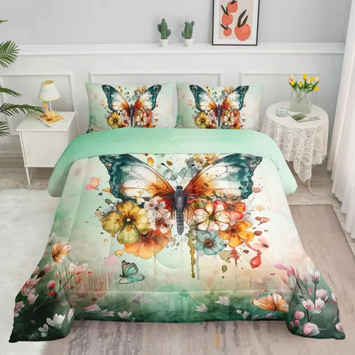 Miniatura 14 de Juego de ropa de cama Kawaii de fresa para niñas, juego de ropa de cama con patrón de cuadrícula rosa con 1 edredón y 2 fundas de almohada
