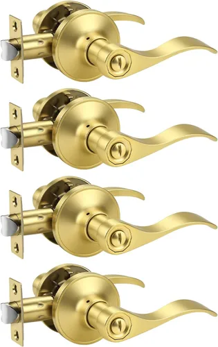 Miniatura 20 de KNOBWELL - Paquete de 2 pomos de puerta de bronce, manijas interiores para puerta de dormitorio y baño, manija de puerta de privacidad sin llave