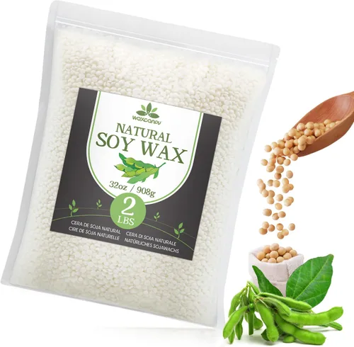 Miniatura 12 de Cera de soja, cera de soja natural Waxcanpy para hacer velas, cera orgánica de vela de granja, sin aditivos, inofensiva y pura (10 libras)