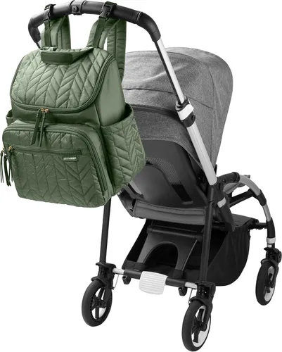Miniatura 7 de Skip Hop Mochila Bolsa de Pañales: Forma, Bolsa de viaje multifuncional para bebé con cambiador y accesorio para cochecito, Salvia