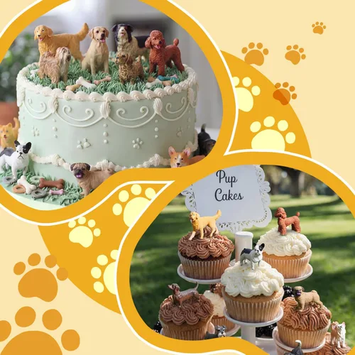 Miniatura 6 de Zhanmai Juego de 32 mini figuras de perro, figuras realistas de animales de cachorro, juego de raza de plástico pintado a mano, recuerdos de fiesta