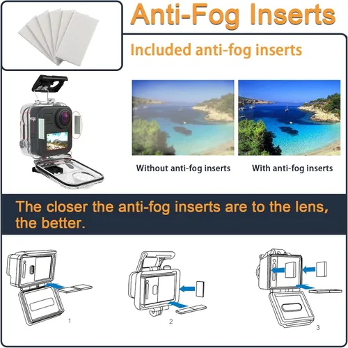 Miniatura 5 de Carcasa impermeable para GoPro MAX 360 con pantalla táctil, carcasa protectora de buceo subacuático con soporte para GoPro MAX360 Kit de accesorios