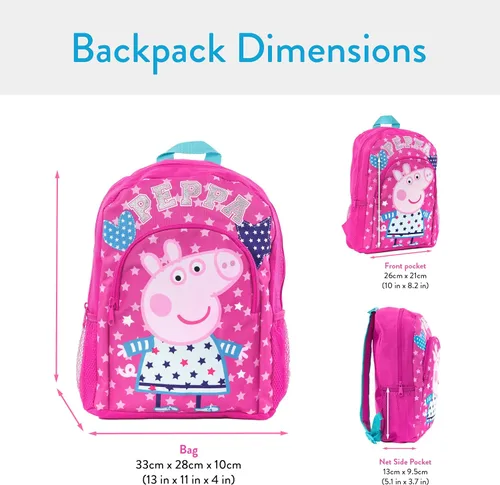 Miniatura 7 de Peppa Pig Mochila Mochilas para niñas Mochila escolar para niños Rosa/Rebel Fun.