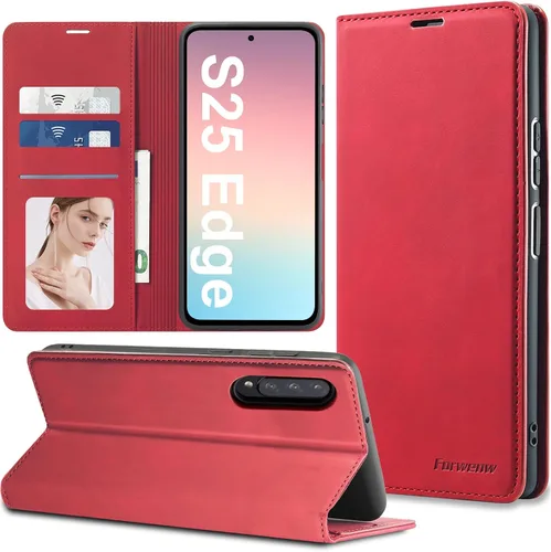 Miniatura 33 de Funda de piel con tapa para Samsung Galaxy Z Flip 3, con protección de bisagra, delgada y magnética tipo cartera [1 tarjetero], funda protectora a
