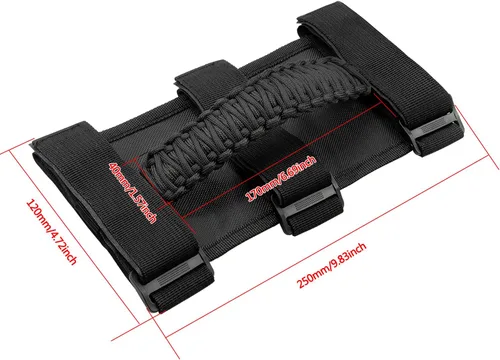 Miniatura 4 de 4 asas de agarre de barra enrollable para Jeep Wrangler YJ TJ JK JKU JL JLU Sports Sahara Freedom Rubicon Unlimited X Gladiator JT 1955-2022 UTV ATV