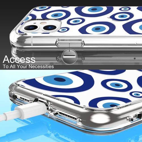 Miniatura 5 de LUHOURI Funda diseñada para iPhone 11 con protector de pantalla, ajuste delgado, funda de acrílico transparente resistente para mujeres y niñas