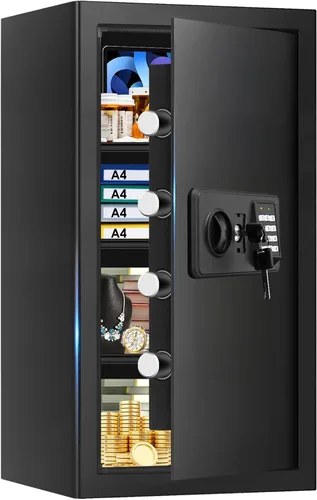 Miniatura 12 de Cajas fuertes grandes de 3.4 pulgadas para uso doméstico, caja de seguridad digital para el hogar, impermeable, con teclado programable, llaves